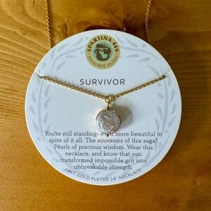 “Survivor” Necklace - 18Kt Gold Plated with Opal Charm